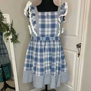 Polo by Ralph Lauren Blue Checkered Dress with Ruffles